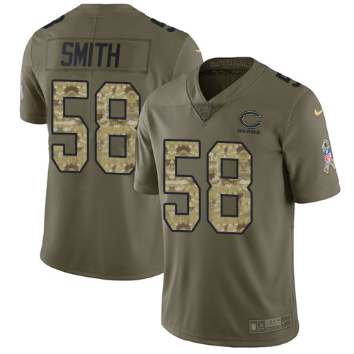 Nike Bears #58 Roquan Smith Olive/Camo Men's Stitched NFL Limited Salute To Service Jersey - Click Image to Close